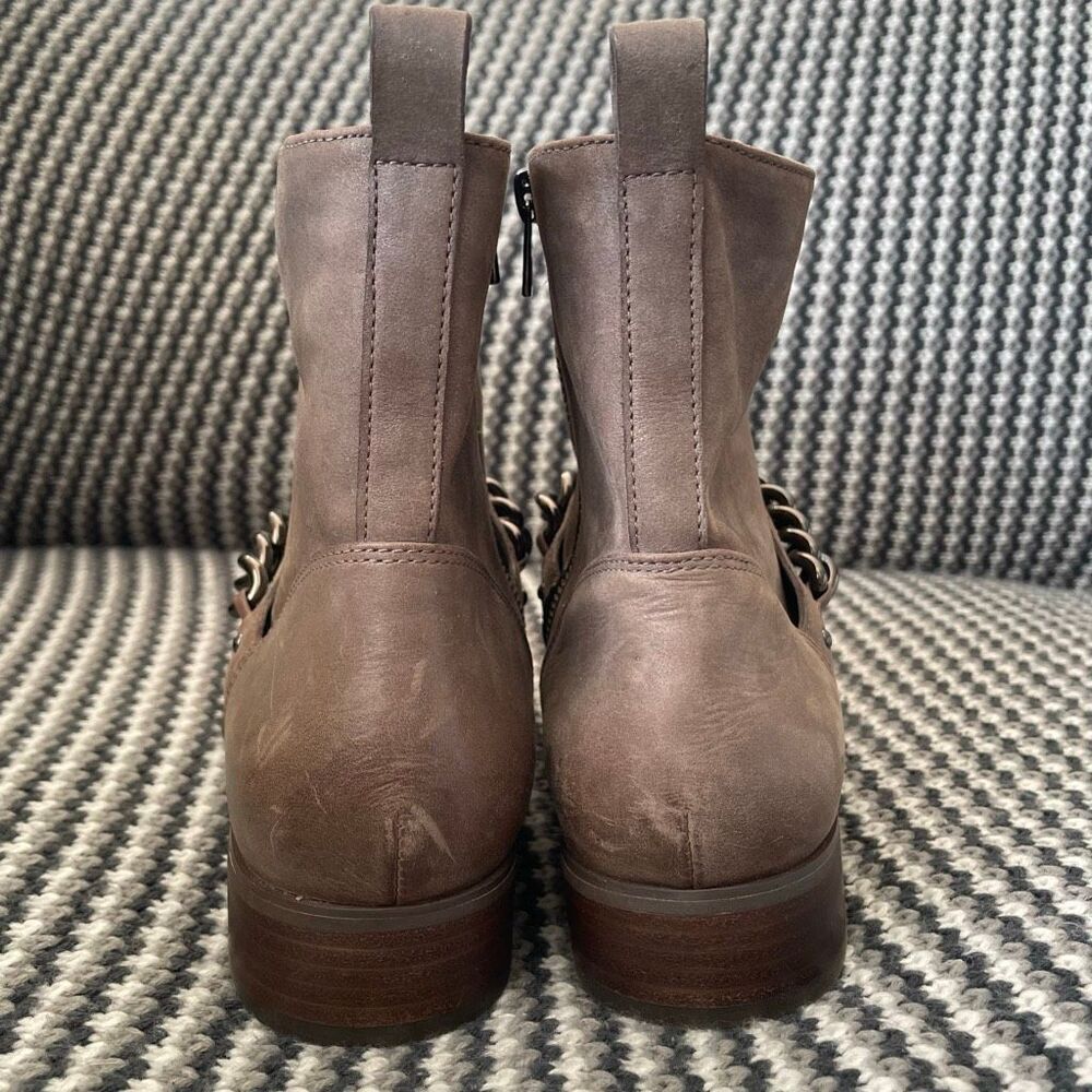 Coach Adella genuine leather ankle booties chain women’s shoe size 8.5 - Picture 5 of 15